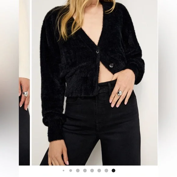 Good American Soft tech good waist Black Wide-Leg High-Waist Palazzo jeans - Picture 2 of 11